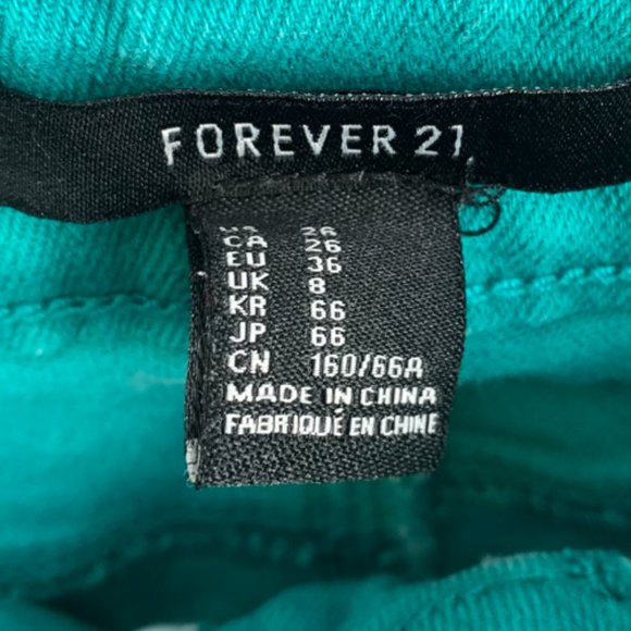 Forever 21 Teal Cutoff Denim Shorts - Picture 3 of 6